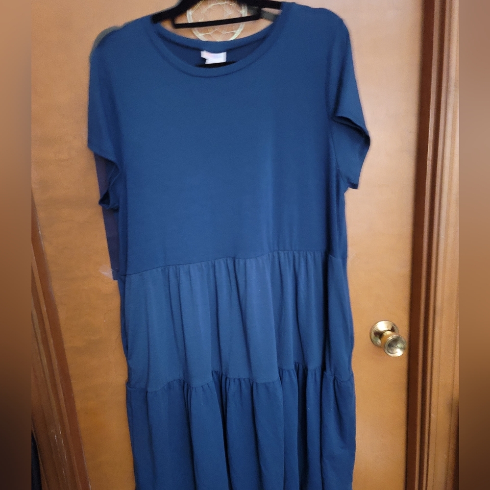 LuLaRoe Deep Blue Midi Dress